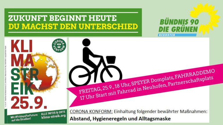 Fahrraddemo am 25.09.2020 in Speyer