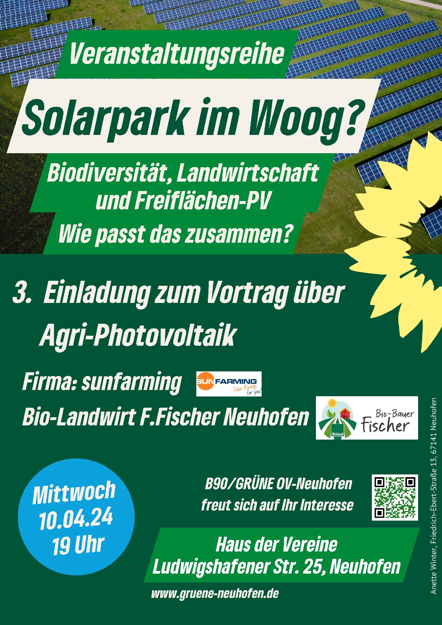 3. Teil der Veranstaltungsreihe: „Solarpark im Woog?“