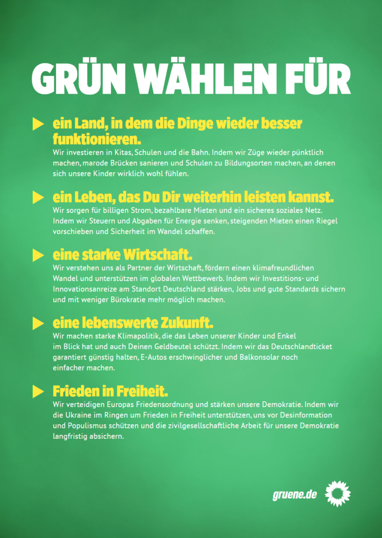 5 Gründe bei der Bundestagswahl GRÜN zu wählen